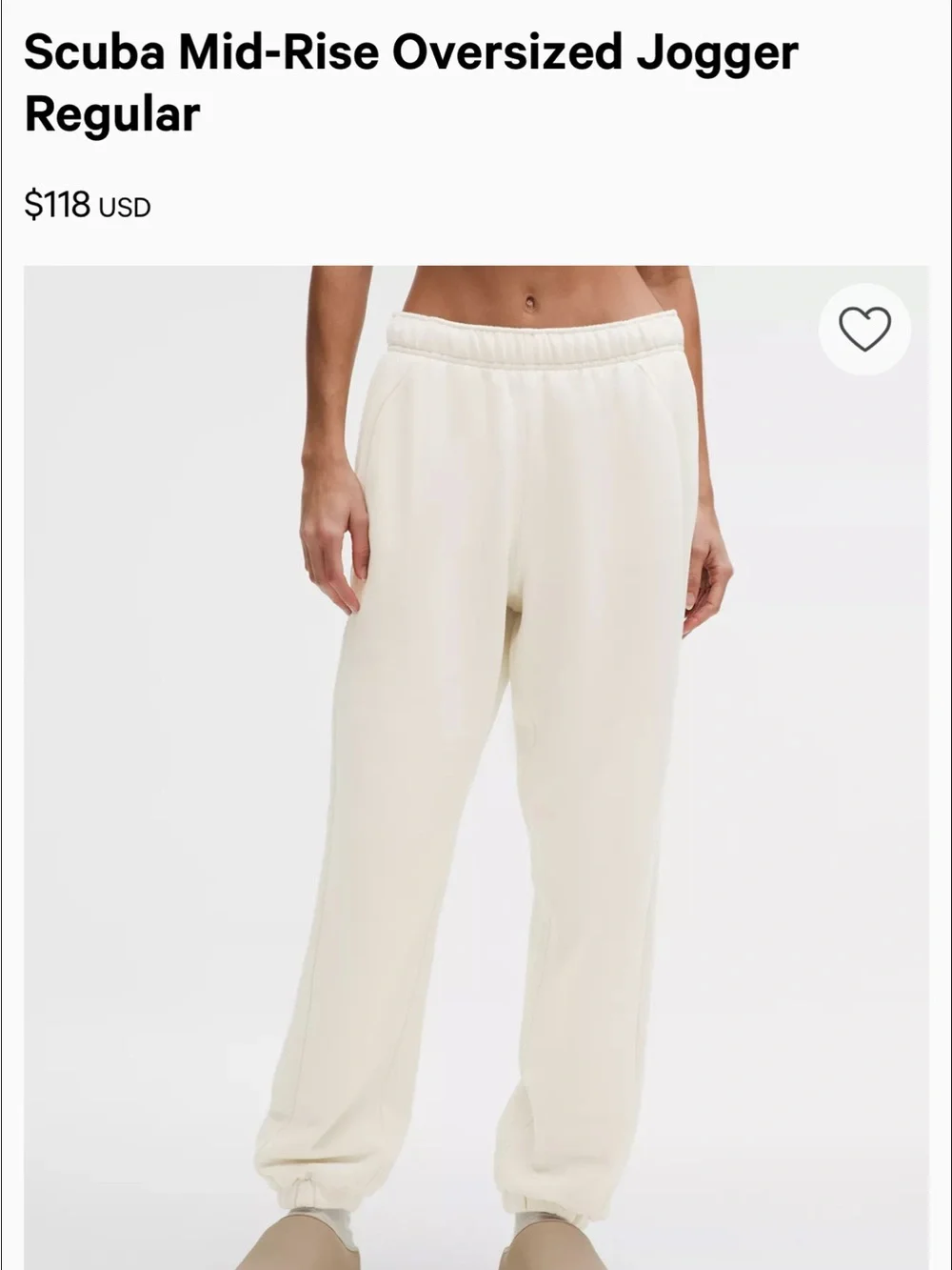 lululemon Scuba Mid-Rise Oversized Jogger Regular - Size Medium